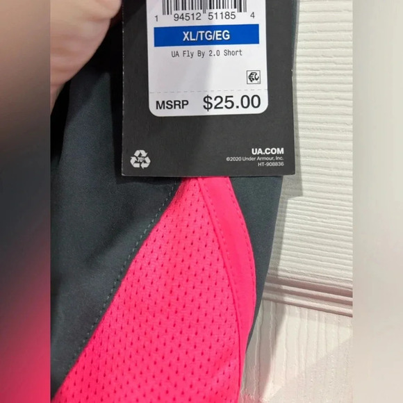 Under Armour UA Women's S Small Fly By 2.0 Running Shorts Grey Pink NWT - Picture 4 of 5